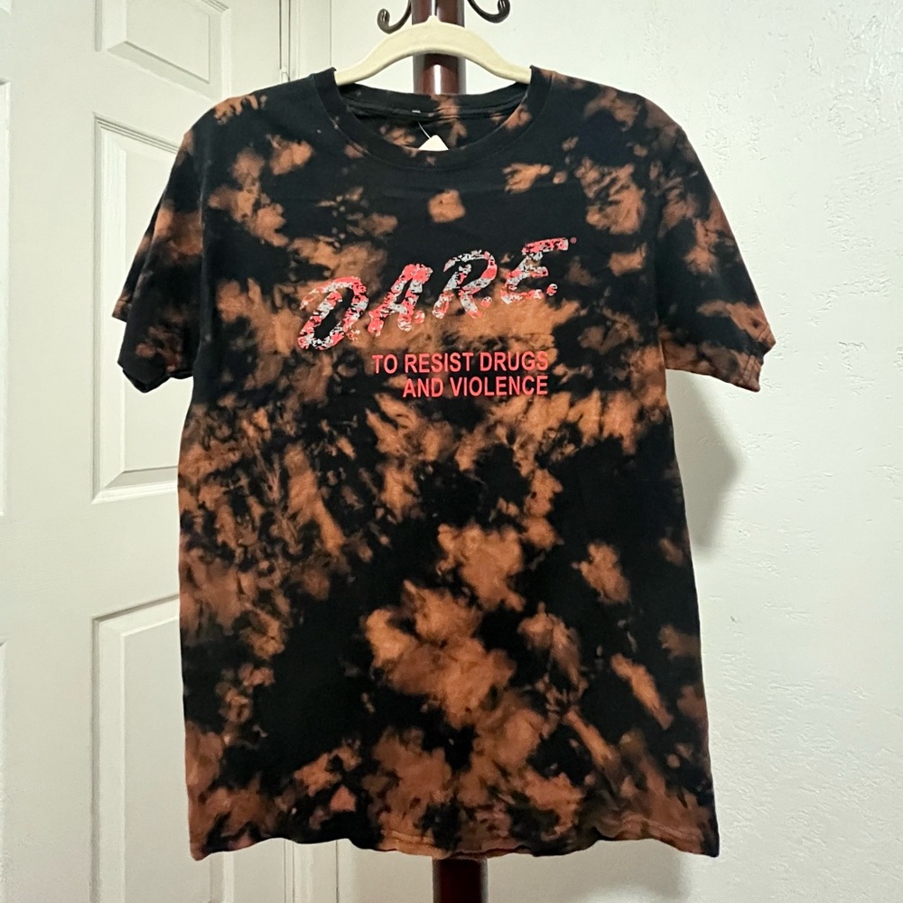 D.A.R.E. Black T-shirt Tie-dyed
